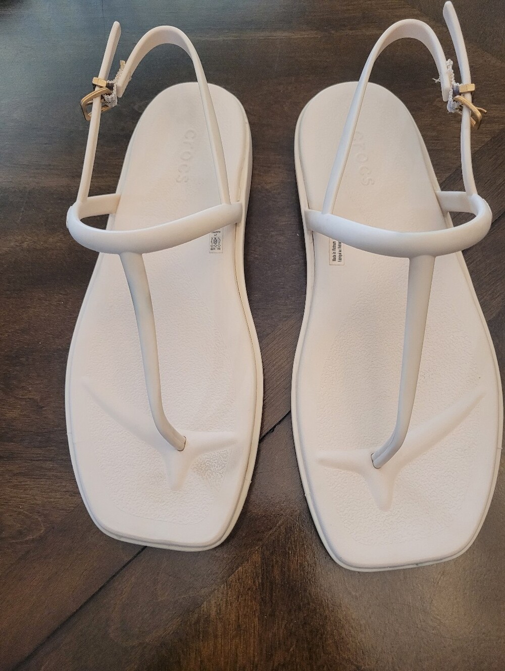 CROCS Women's Beige Miami Thong Slingback Sandals Size 7